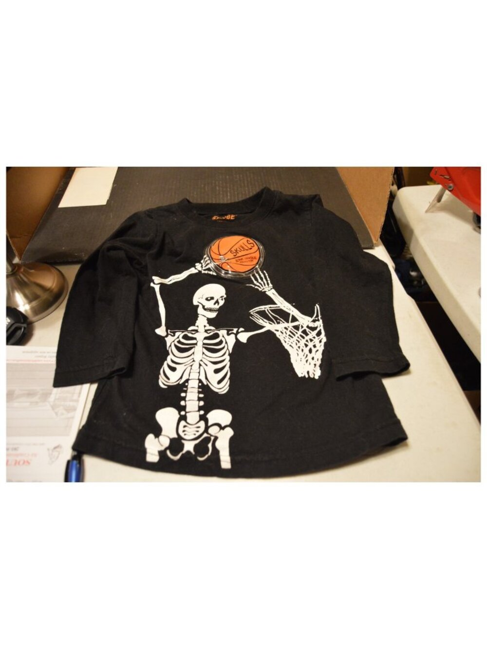 Strobe Boys 3T Black Long Sleeve Skeleton T-Shirt Halloween